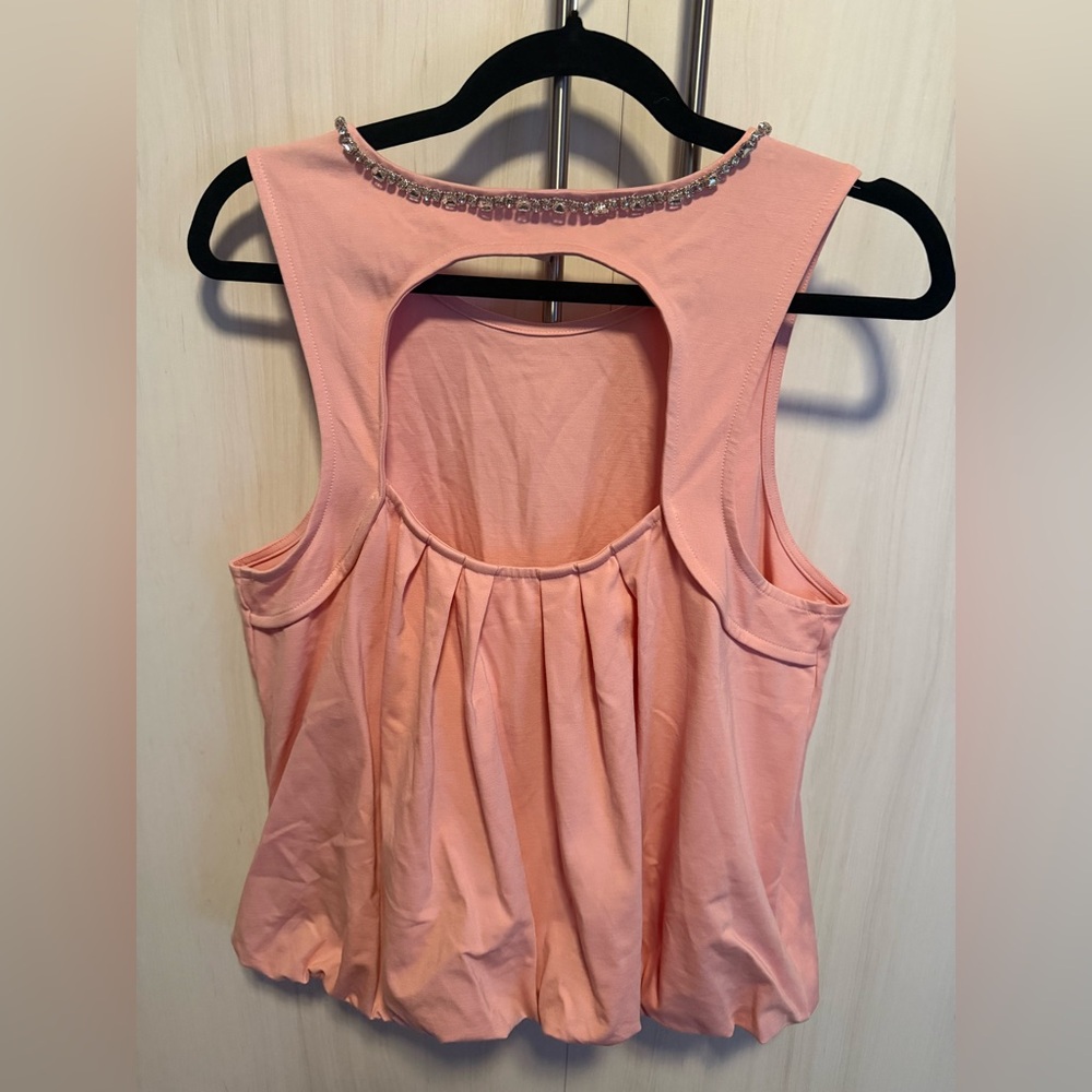 Maeve Pink Jeweled-Neck Sleeveless Top - Picture 8 of 8